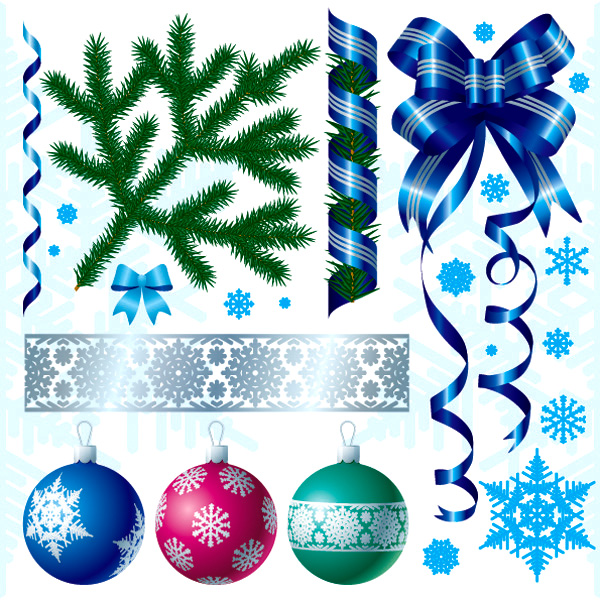 free vector A Variety of Christmas Decorations Vector Material